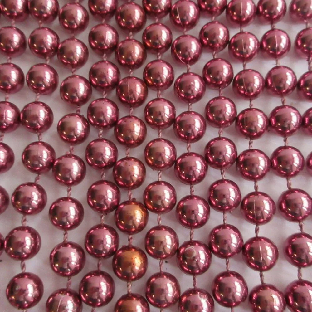 Pink Bead Beaded Christmas Garland 15 Feet Vintage Treasure Island NEW on Card